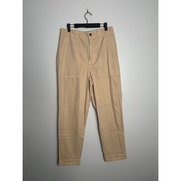 Side Stitch‎ LA Women’s Tan Rolled Straight Leg High Rise Pant Size Medium - Picture 2 of 8